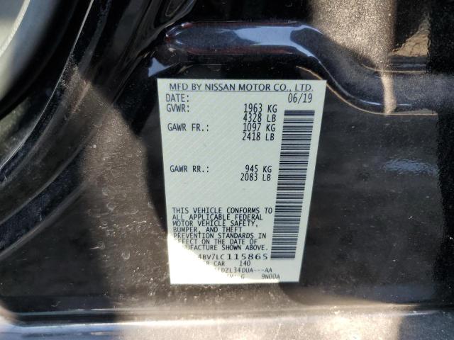 1N4BL4BV7LC115865 - 2020 NISSAN ALTIMA S BLACK photo 12