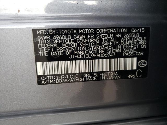 JTHCE1BL9FA006943 - 2015 LEXUS GS 350 GRAY photo 13