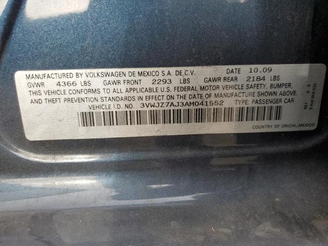 3VWJZ7AJ3AM041552 - 2010 VOLKSWAGEN JETTA S GRAY photo 12