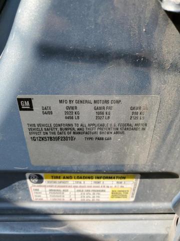 1G1ZK57B39F230107 - 2009 CHEVROLET MALIBU LTZ ნაცრისფერი ფოტო 12