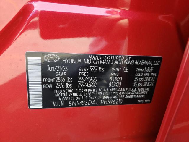 5NMS5DAL1PH596210 - 2023 HYUNDAI SANTA FE CALLIGRAPHY RED photo 12