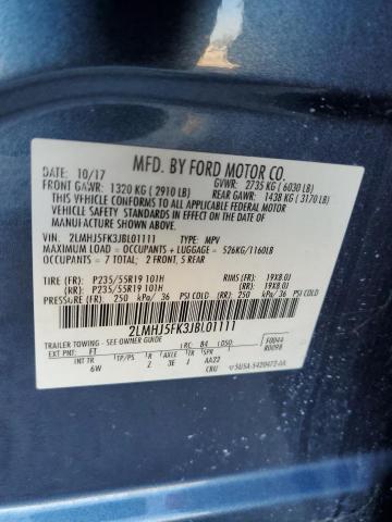 2LMHJ5FK3JBL01111 - 2018 LINCOLN MKT BLUE photo 13