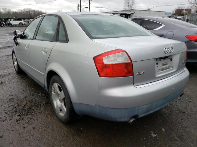 WAULC68E43A249355 - 2003 AUDI A4 1.8T QUATTRO SILVER photo 2