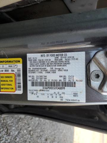 3FA6P0HD5ER344899 - 2014 FORD FUSION SE GRAY photo 12