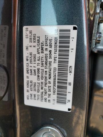 1HGCP36899A047723 - 2009 HONDA ACCORD EXL GRAY photo 12