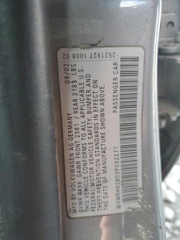 WVWRH63B03P092271 - 2003 VOLKSWAGEN PASSAT GLX Gümüş foto 12