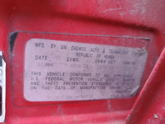 KL1TJ52624B187736 - 2004 CHEVROLET AVEO LS 红色 照片 12