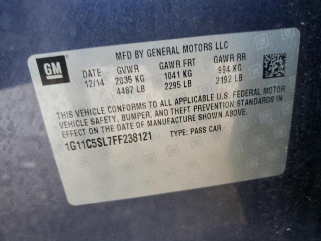 1G11C5SL7FF238121 - 2015 CHEVROLET MALIBU 1LT Mavi foto 12