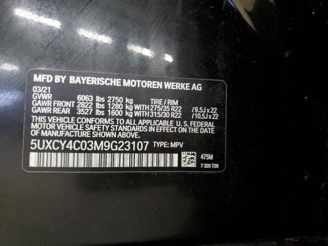 5UXCY4C03M9G23107 - 2021 BMW X6 SDRIVE 40I CHARCOAL photo 13