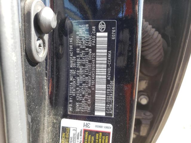 4T1BE46K59U848726 - 2009 TOYOTA CAMRY BASE CHARCOAL photo 12