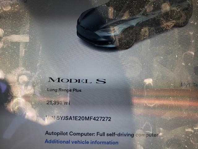 5YJSA1E20MF427272 - 2021 TESLA MODEL S CHARCOAL photo 9