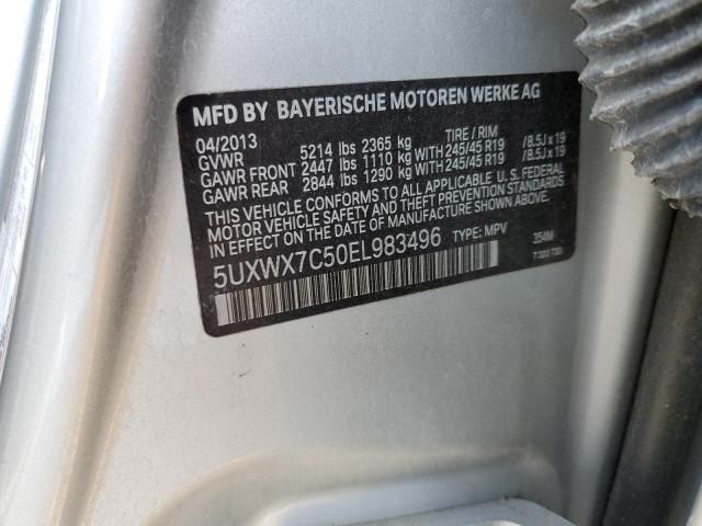 5UXWX7C50EL983496 - 2014 BMW X3 XDRIVE35I SILVER photo 13