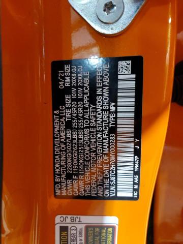 5J8TC2H70MY000283 - 2021 ACURA RDX ADVANCE ORANGE photo 12