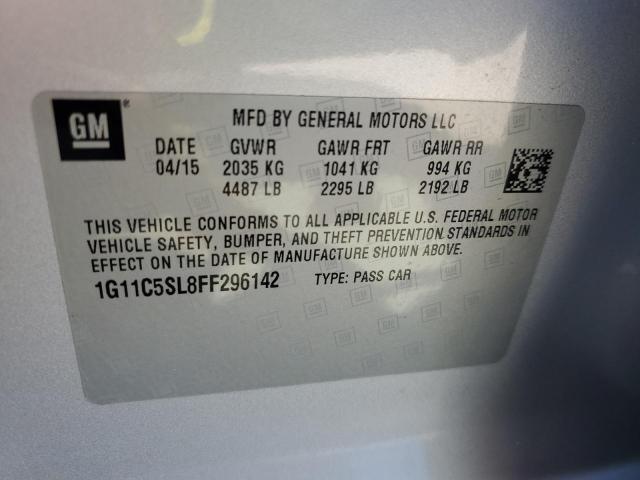 1G11C5SL8FF296142 - 2015 CHEVROLET MALIBU 1LT SILVER photo 13