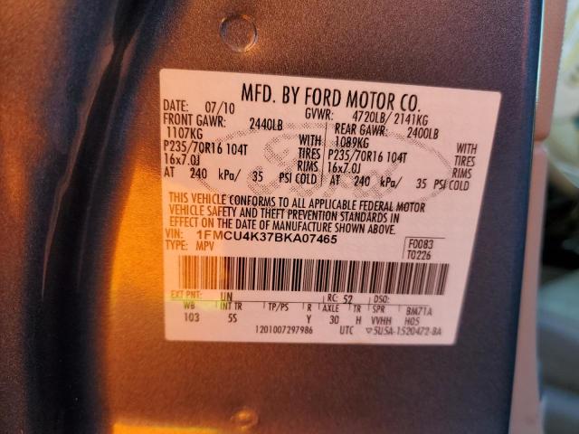 1FMCU4K37BKA07465 - 2011 FORD ESCAPE HYBRID BLUE photo 13