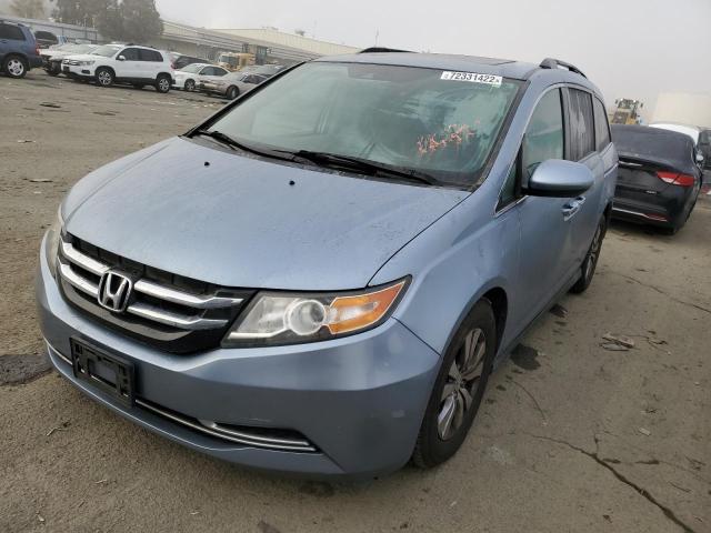 5FNRL5H69EB094277 - 2014 HONDA ODYSSEY EXL BLUE photo 1
