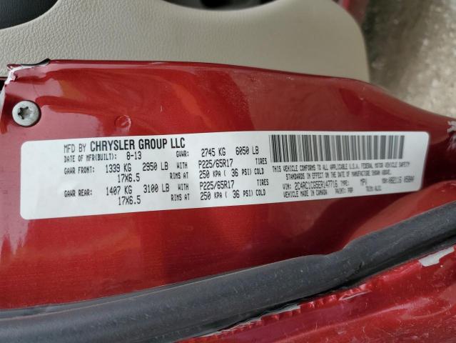 2C4RC1CG5ER147716 - 2014 CHRYSLER TOWN & COU TOURING L MAROON photo 13