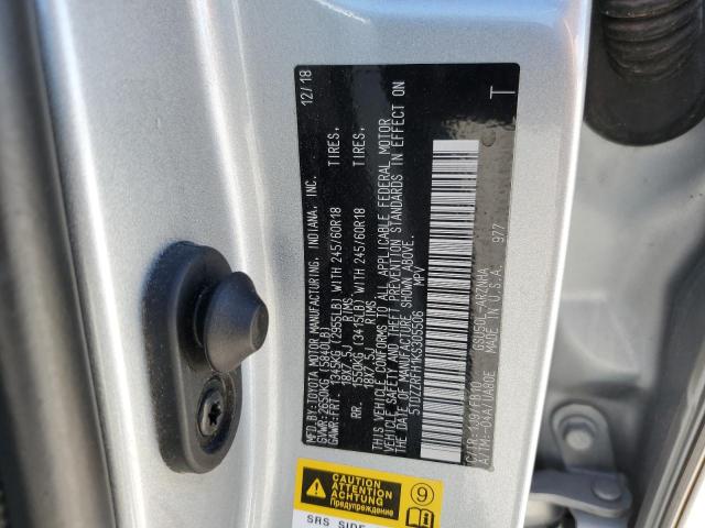 5TDZZRFH1KS305506 - 2019 TOYOTA HIGHLANDER LE SILVER photo 12