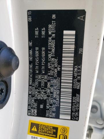 5TDJKRFH6FS200502 - 2015 TOYOTA HIGHLANDER XLE WHITE photo 13