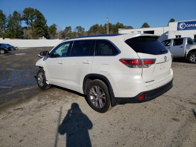 5TDJKRFH6FS200502 - 2015 TOYOTA HIGHLANDER XLE WHITE photo 2