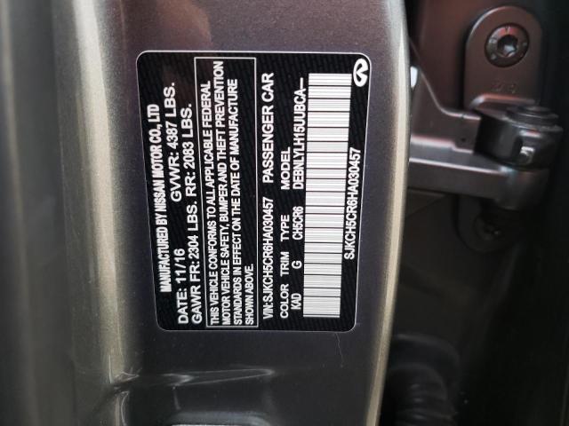 SJKCH5CR6HA030457 - 2017 INFINITI QX30 BASE رمادي صورة 13