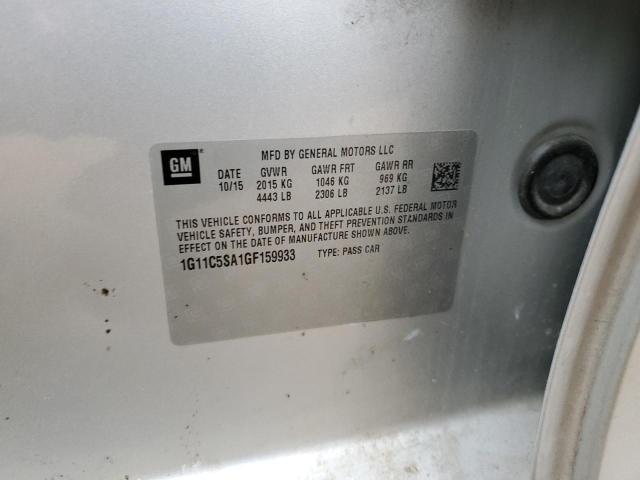 1G11C5SA1GF159933 - 2016 CHEVROLET MALIBU LIM LT 银色 照片 12