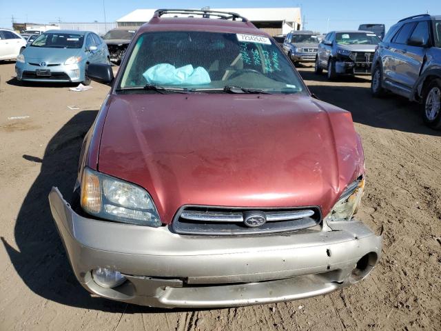 4S3BH665827635257 - 2002 SUBARU LEGACY OUTBACK RED photo 5
