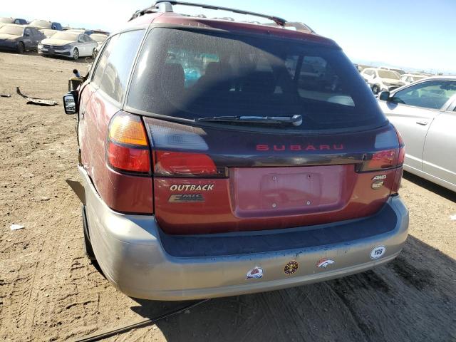 4S3BH665827635257 - 2002 SUBARU LEGACY OUTBACK RED photo 6