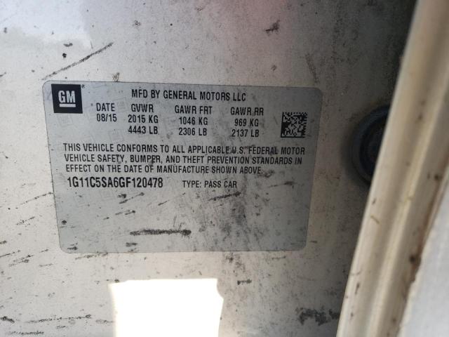 1G11C5SA6GF120478 - 2016 CHEVROLET MALIBU LIM LT 金色 照片 13