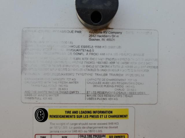 4YDT25220JK415972 - 2018 KEYSTONE PASSPORT 棕色 照片 10