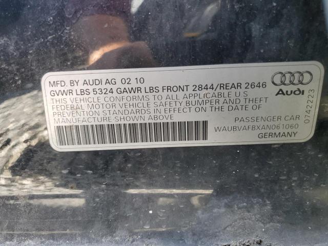 WAUBVAFBXAN061060 - 2010 AUDI A6 PRESTIGE შავი ფოტო 12