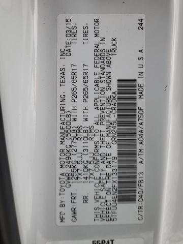 5TFUU4EN2FX133179 - 2015 TOYOTA TACOMA ACCESS CAB თეთრი ფოტო 12