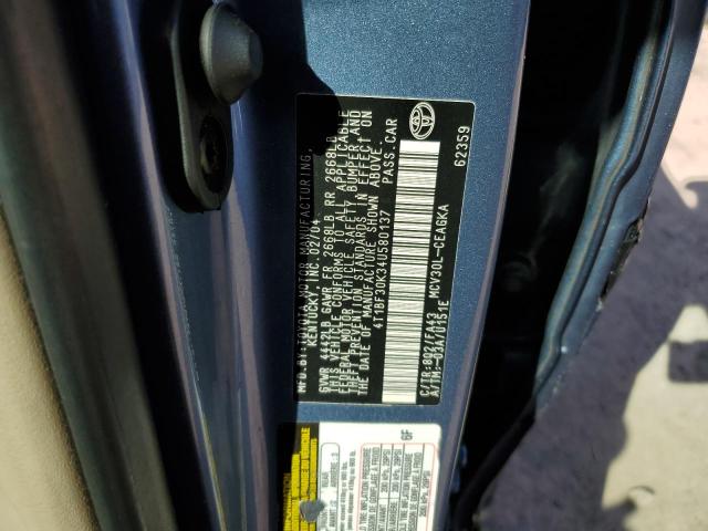 4T1BF30K34U580137 - 2004 TOYOTA CAMRY LE BLUE photo 12