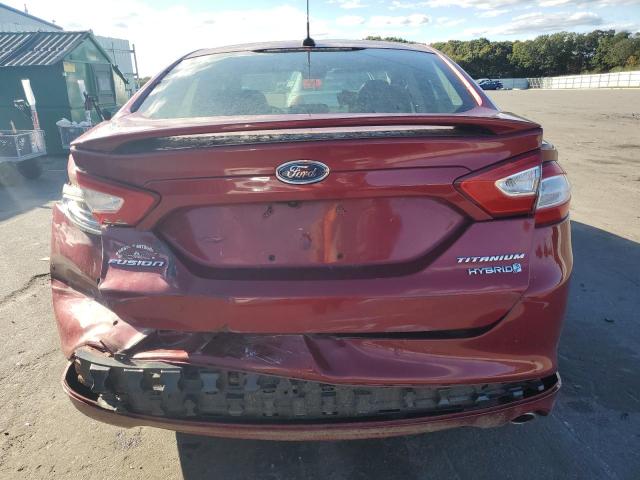 3FA6P0RU0ER204841 - 2014 FORD FUSION TITANIUM HEV RED photo 6