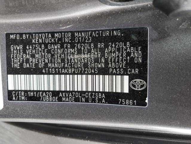 4T1S11AK8PU772045 - 2023 TOYOTA CAMRY SE NIGHT SHADE GRAY photo 12