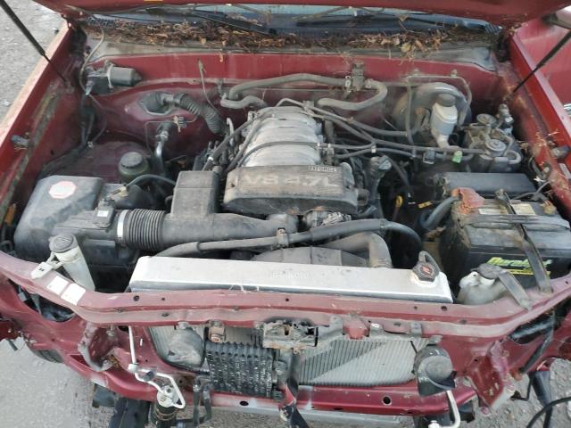 5TBBT44131S128363 - 2001 TOYOTA TUNDRA ACCESS CAB წითელი ფოტო 11