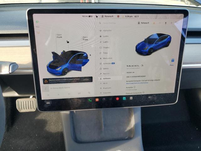 5YJ3E1EAXMF082641 - 2021 TESLA MODEL 3 BLUE photo 9