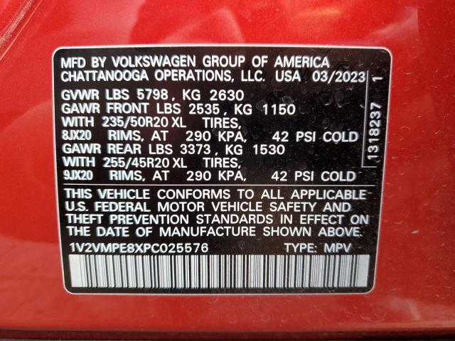 1V2VMPE8XPC025576 - 2023 VOLKSWAGEN ID.4 PRO S წითელი ფოტო 12