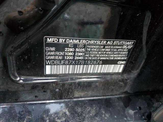 WDBUF87X17B182676 - 2007 MERCEDES-BENZ E 350 4MATIC BLACK photo 10