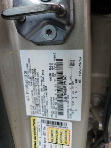 3FA6P0RU8JR194263 - 2018 FORD FUSION TITANIUM/PLATINUM HEV TAN photo 12