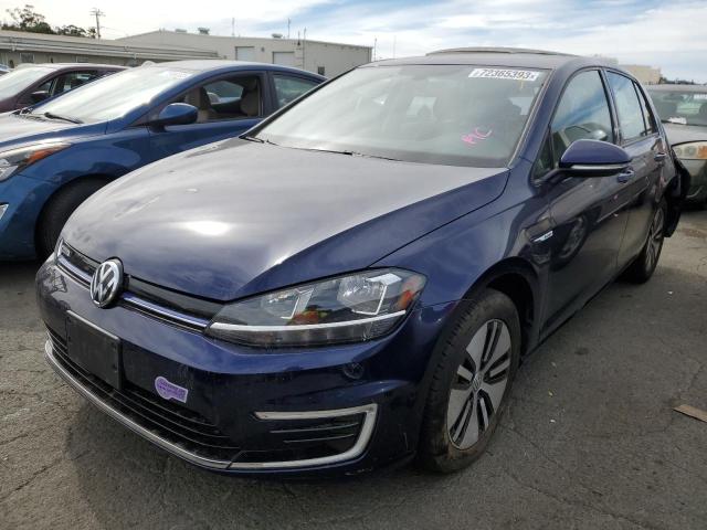 WVWKR7AU6KW908784 - 2019 VOLKSWAGEN E-GOLF SE BLUE photo 1