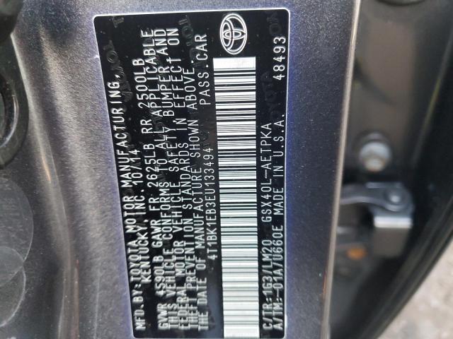 4T1BK1EB3EU133494 - 2014 TOYOTA AVALON BASE 灰色 照片 12