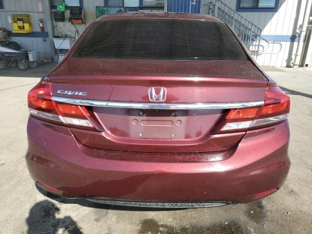 19XFB2F51FE262645 - 2015 HONDA CIVIC LX BURGUNDY photo 6