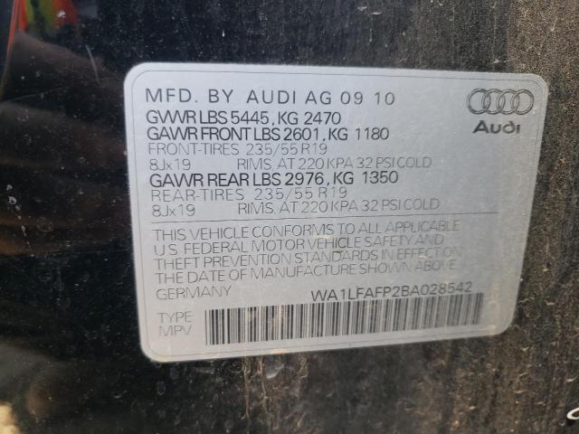 WA1LFAFP2BA028542 - 2011 AUDI Q5 PREMIUM PLUS BLACK photo 12