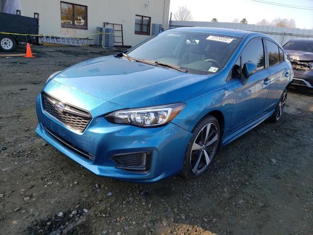 4S3GKAM65J3614989 - 2018 SUBARU IMPREZA SPORT BLUE photo 1