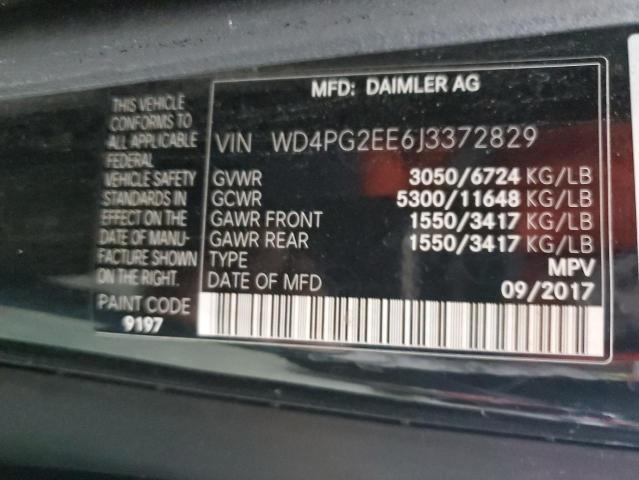 WD4PG2EE6J3372829 - 2018 MERCEDES-BENZ METRIS BLACK photo 13