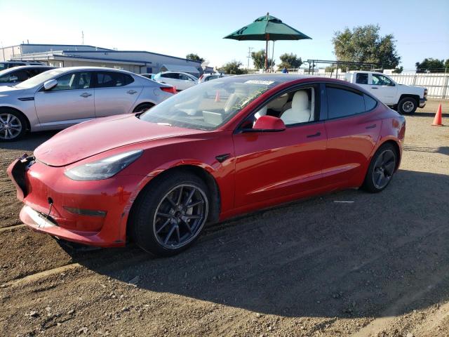 5YJ3E1EA0NF373327 - 2022 TESLA 3 RED photo 1