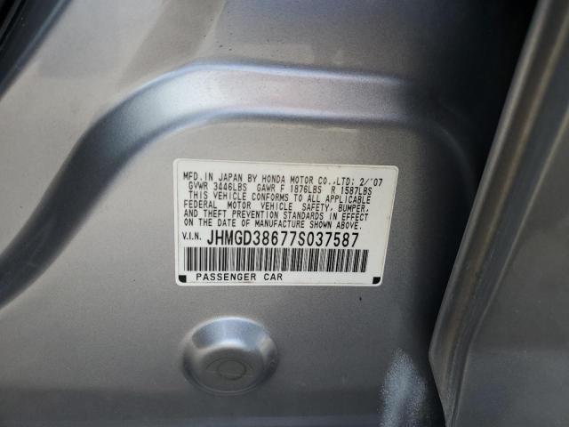 JHMGD38677S037587 - 2007 HONDA FIT S 灰色 照片 12