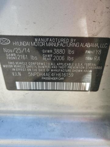 5NPDH4AE4FH616159 - 2015 HYUNDAI ELANTRA SE SILVER photo 12