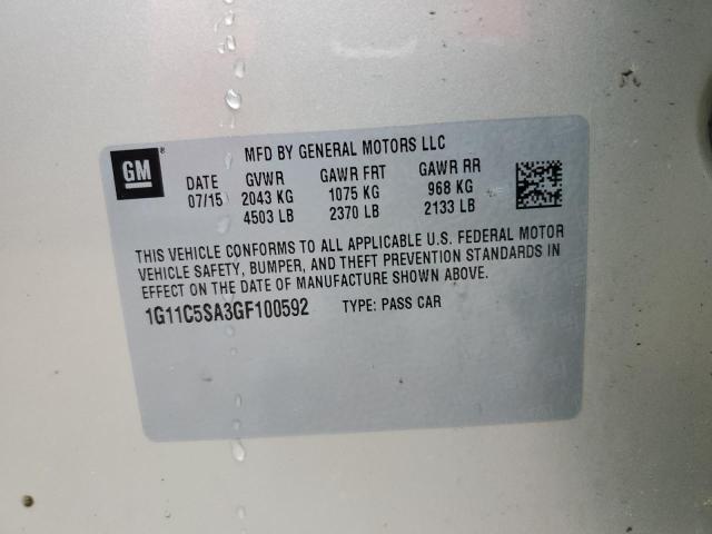 1G11C5SA3GF100592 - 2016 CHEVROLET MALIBU LIM LT 金色 照片 12